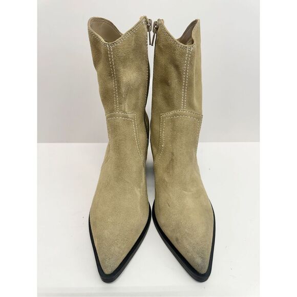BP. Surina Western Boot in Tan Smoke Size 5.5 Leather Block Heel Pointed Toe - Picture 4 of 11